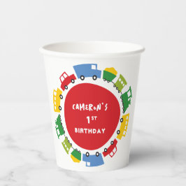 Vasos De Papel Boys Juguetes Colorful Fun Transport Fiesta de cum