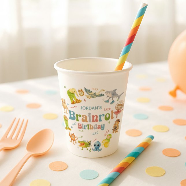 Vasos De Papel Brainrot Meme Birthday Party (Subido por el creador)