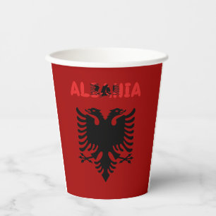 Vasos De Papel Brazos con cubierta de bandera albanesa