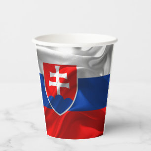 Vasos De Papel Brazos con cubierta de bandera de Eslovaquia