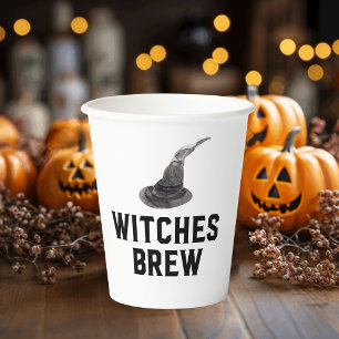 Vasos De Papel Breve de brujas Feliz Halloween Gorra de bruja