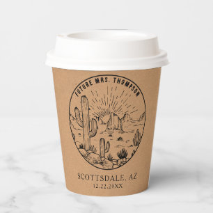 Vasos De Papel Bridal Shower Coffee Bar Boda del desierto persona