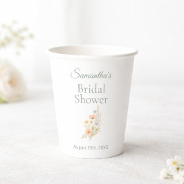 Vasos De Papel Bridal Shower Wildflower Garden Party