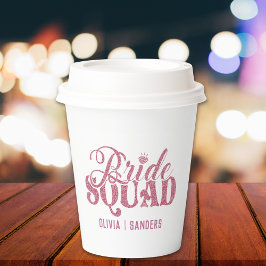 Vasos De Papel Bride Squad Bright Pink