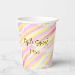 Vasos De Papel Bride squad golden pastel pink colorful glitter br