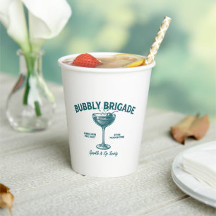Vasos De Papel Brigada Bubbly Sociedad de Brillo y Brindis