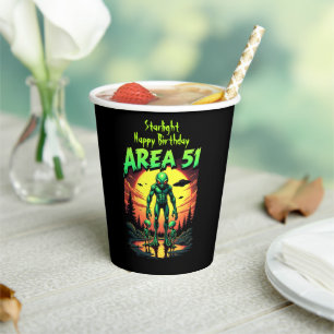 Vasos De Papel Bright Neon Aliens Watch Area 51