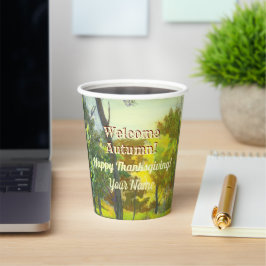 Vasos De Papel Brillante agua de otoño taza de papel