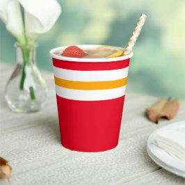 Vasos De Papel Brillante Esporto Diversión Rojo Amarillo Blanco T