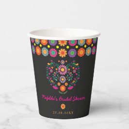 Vasos De Papel Brillante Fiesta Patrón Floral Mexicano Despedida 