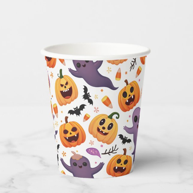 Vasos De Papel Brillantes tazas de papel de Halloween - ¡Fiestas  (Anverso)