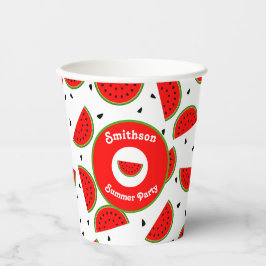 Vasos De Papel Brillantes y alegres sandías Fiesta de verano