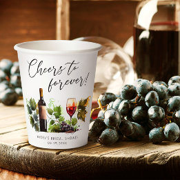 Vasos De Papel Brindis Chic para Siempre Acuarela Degustación de 