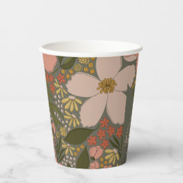 Vasos De Papel Brindis de Boda Floral Elegante Personalizado