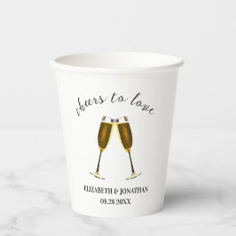 Vasos De Papel Brindis Por El Amor Copas De Champán