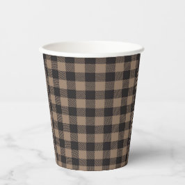 Vasos De Papel Brown Black Gingham Buffalo Plaid Farmhouse