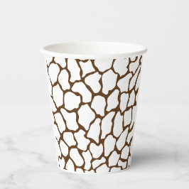 Vasos De Papel Brown Giraffe Pattern – Minimal Animal Print