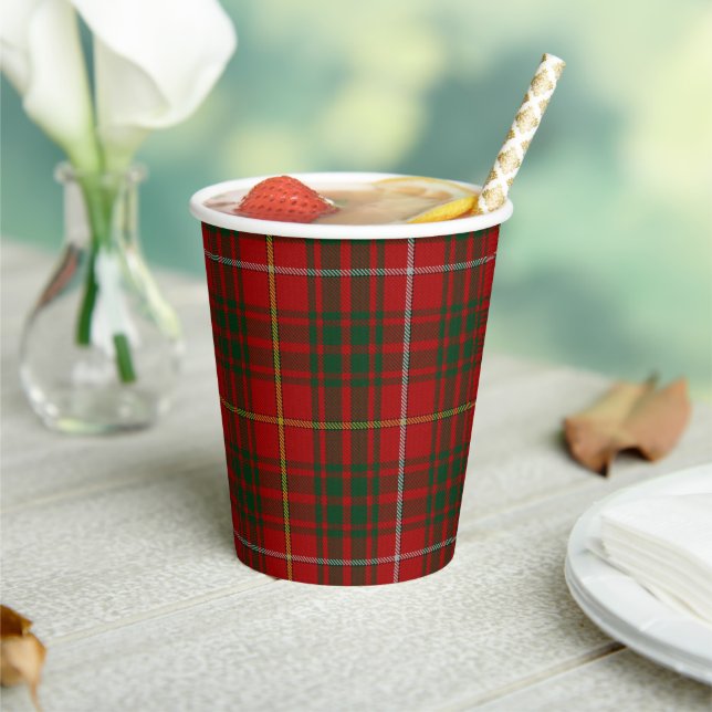 Vasos De Papel Bruce Clan Tartan Plaid Paper Cups (in situ)
