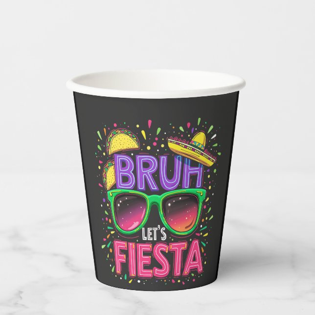 Vasos De Papel Bruh, Fiesta Cinco De Mayo Cultura Mexicana (Anverso)