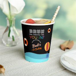 Vasos De Papel Bruh Pool Party Birthday