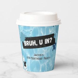 Vasos De Papel Bruh You In Summer Pool Fiesta Adolescente Cumplea