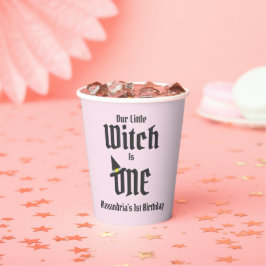 Vasos De Papel Bruja 1 cumpleaños
