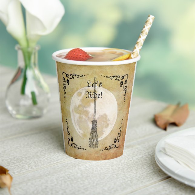 Vasos De Papel Bruja Caprichosa Luna Llena (in situ)