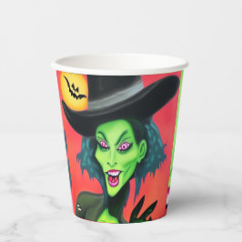 Vasos De Papel Bruja de Halloween Caprichosa