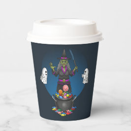 Vasos De Papel Bruja verde y truco de fantasmas o trata Halloween