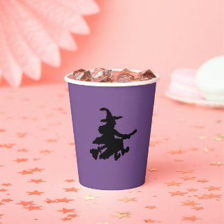 Vasos De Papel Bruja Voladora - Morado