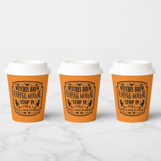 Vasos De Papel brujas frescas preparan café casa Halloween (Multi)