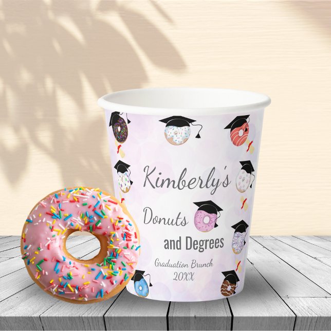 Vasos De Papel Brunch de Graduación de Donuts y Grados (Subido por el creador)