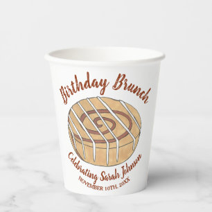 Vasos De Papel Brunch del partido de cumpleaños Cinnamon Roll Bun