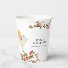 Vasos De Papel Brunch floral de verano Bubbly Champagne Baby Show