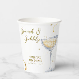 Vasos De Papel Brunch Gold Elegante Bubbly Champagne Baby Shower