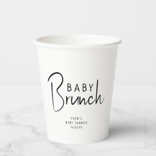 Vasos De Papel Brunch Neutral Simple Moderno para Bebés