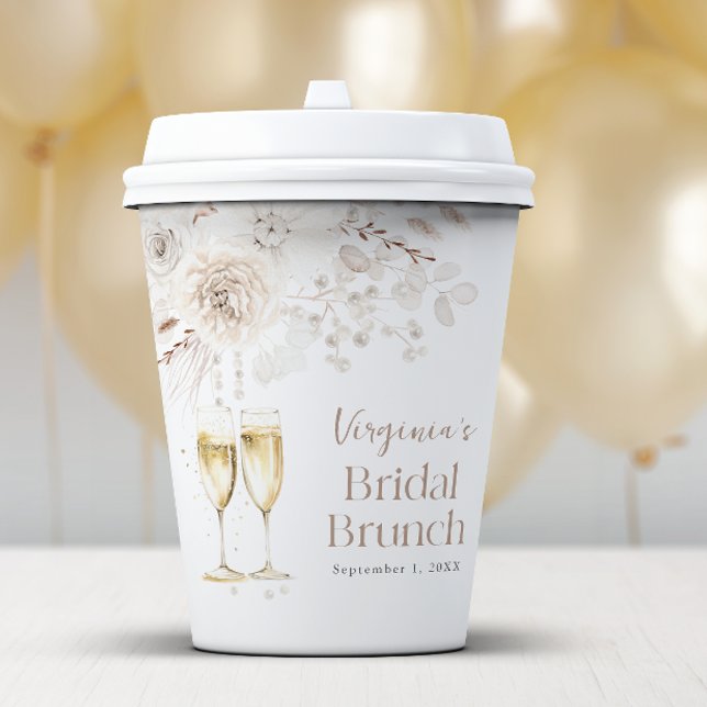 Vasos De Papel Brunch Nupcial de Champán (Champagne Bridal Brunch Paper Cups
)