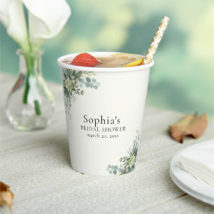 Vasos De Papel Brunch y Bubbly Glass of Champange Bridal Shower