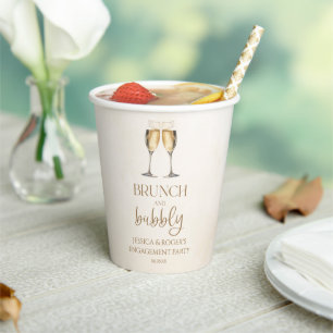 Vasos De Papel Brunch y burbujeante fiesta de compromiso Brunch