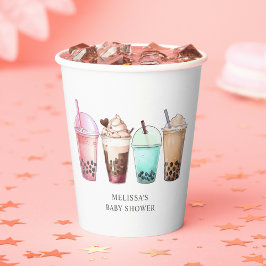 Vasos De Papel Bubble Tea Boba Baby Shower