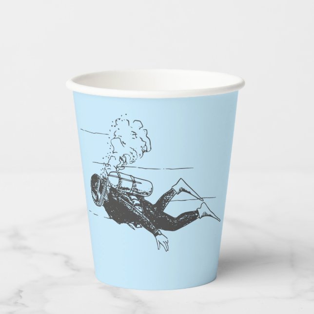 Vasos De Papel Buceador de Scuba (Anverso)