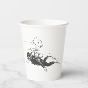 Vasos De Papel Buceador de Scuba