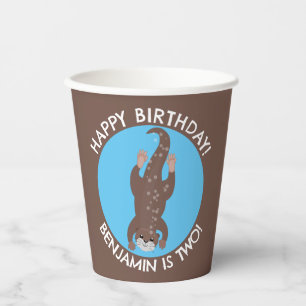 Vasos De Papel Bucear nutria lindo personalizado personalizado cu