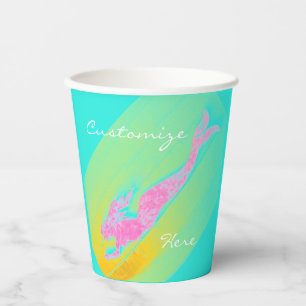 Vasos De Papel Buceo de sirena rosa Thunder_Cove