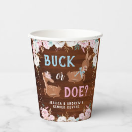 Vasos De Papel ¿Buck o Doe? Revelación de Baby Shower