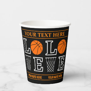 Vasos De Papel Bucles de baloncesto, regalo del jugador de balonc