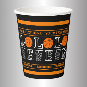 Vasos De Papel Bucles de baloncesto, regalo del jugador de balonc