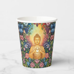 Vasos De Papel Buda, Corazón de luz, Fiesta, Floral, Vintage