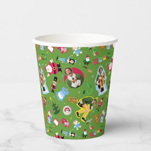 Vasos De Papel Buddy the Elf and Navidades Icons Pattern (Anverso)