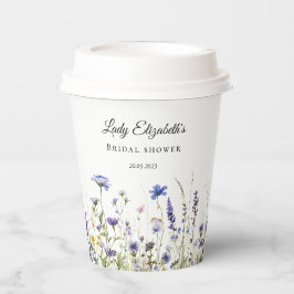 Vasos De Papel Budget Purple Florals Bridgerton Bridal Shower